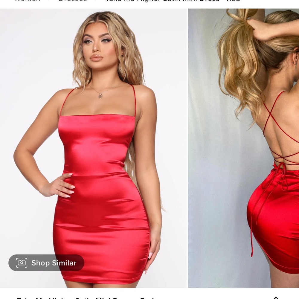 Red Satin Mini Dress